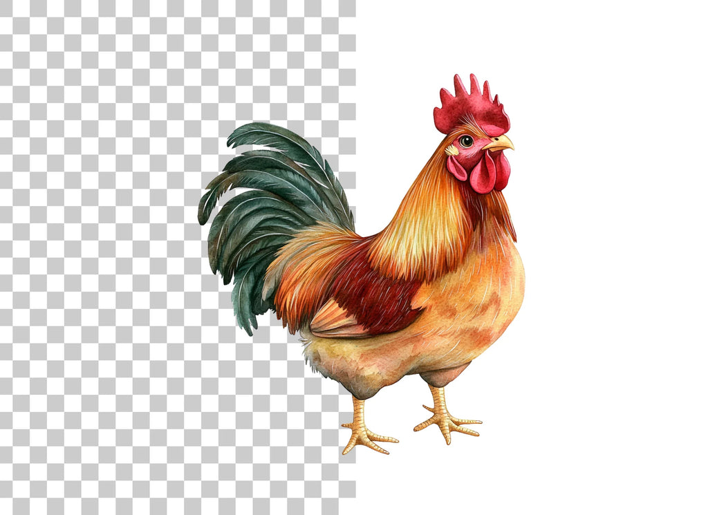 Vibrant Rooster Clipart Bundle