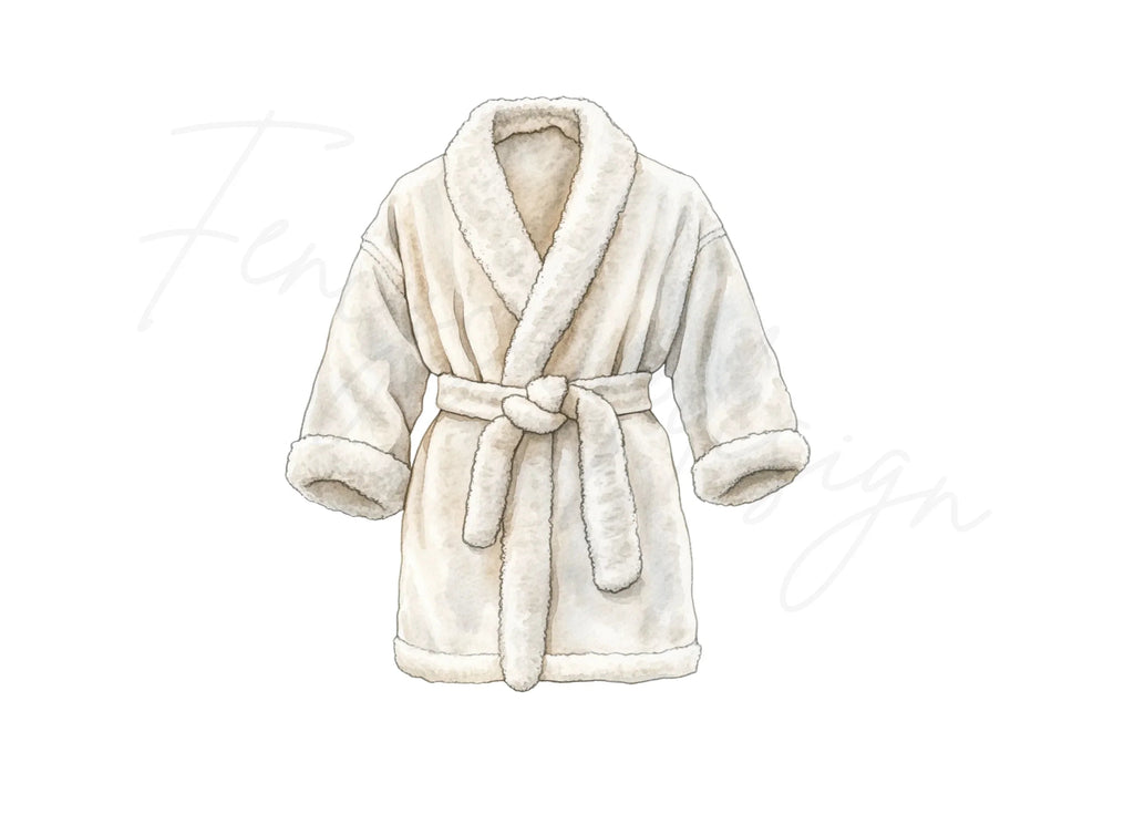 Plush White Robe Clipart Bundle