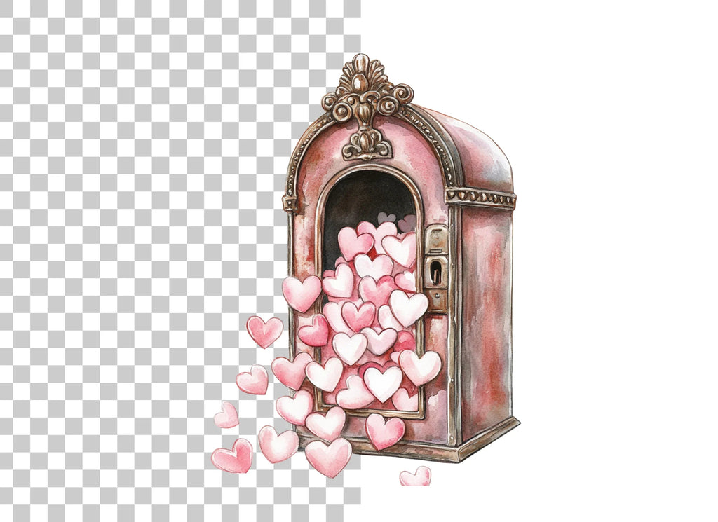 Vintage Heart Box Clipart Bundle