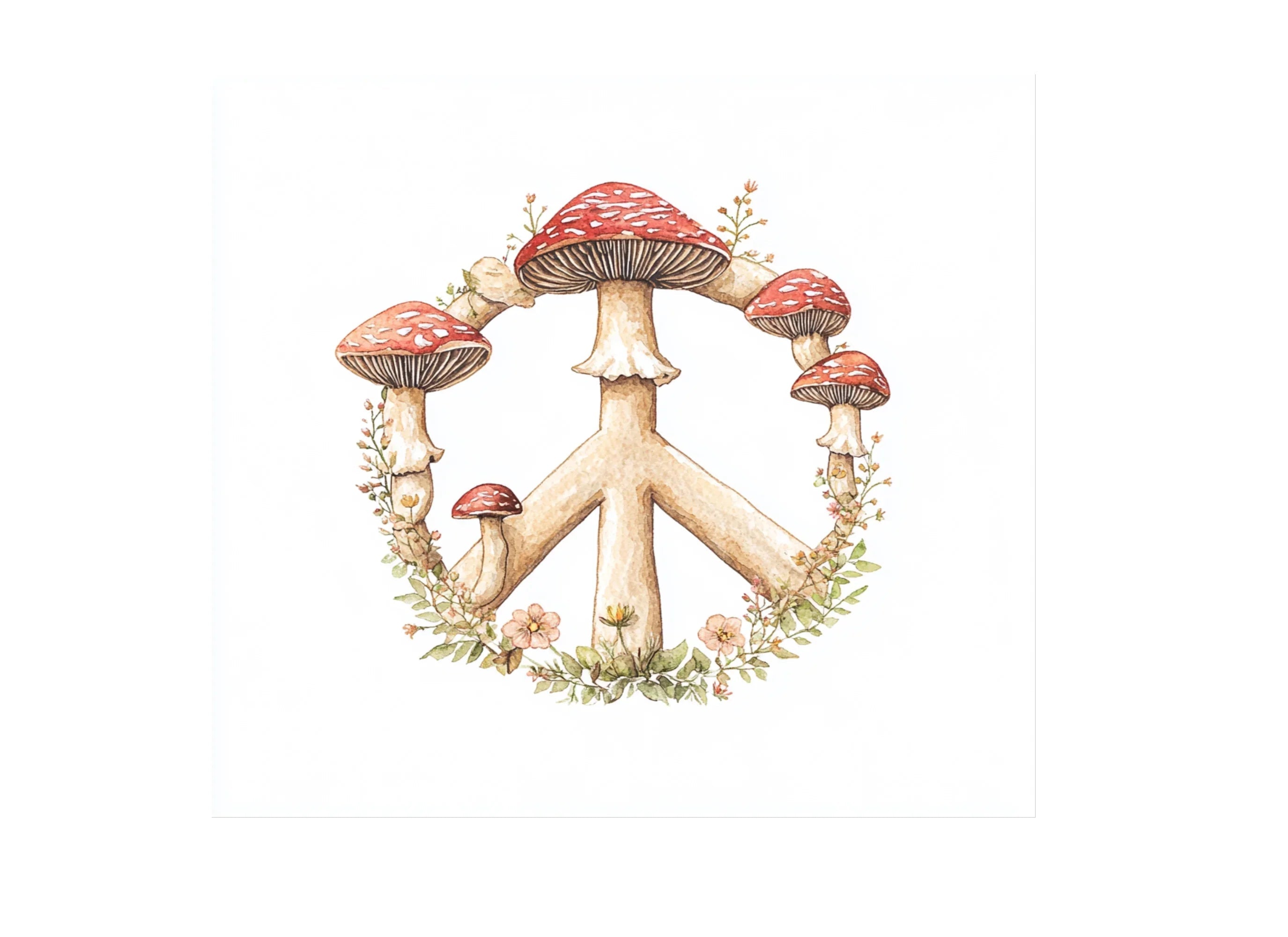 Mushroom Peace Sign Clipart Bundle