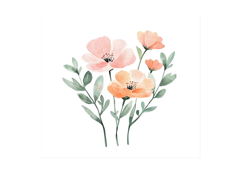 Peach Flower Clipart Bundle