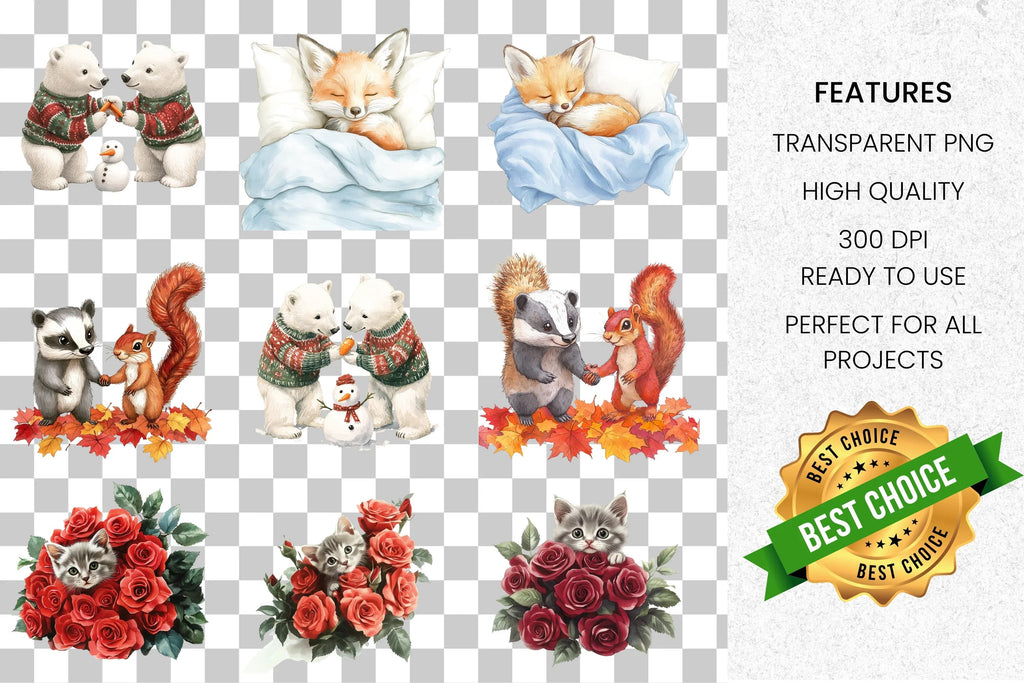 Adorable Animal Clipart Bundle