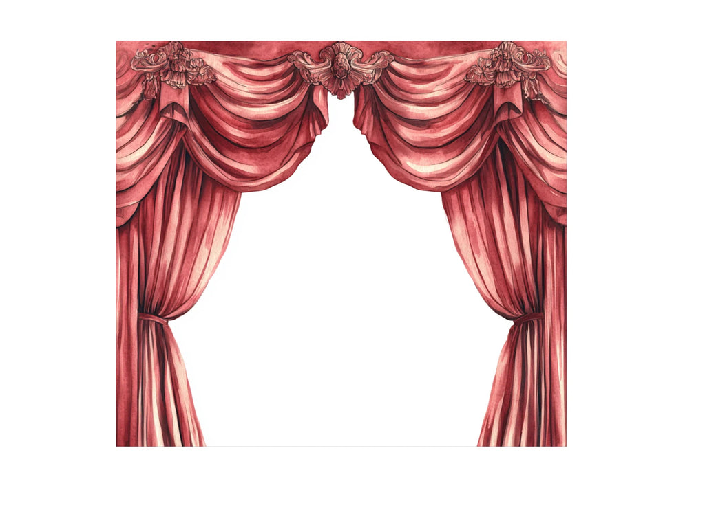 Luxurious Red Curtain Clipart Bundle