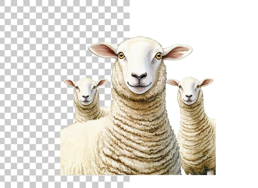 Cute Sheep Family Clipart Bundle
