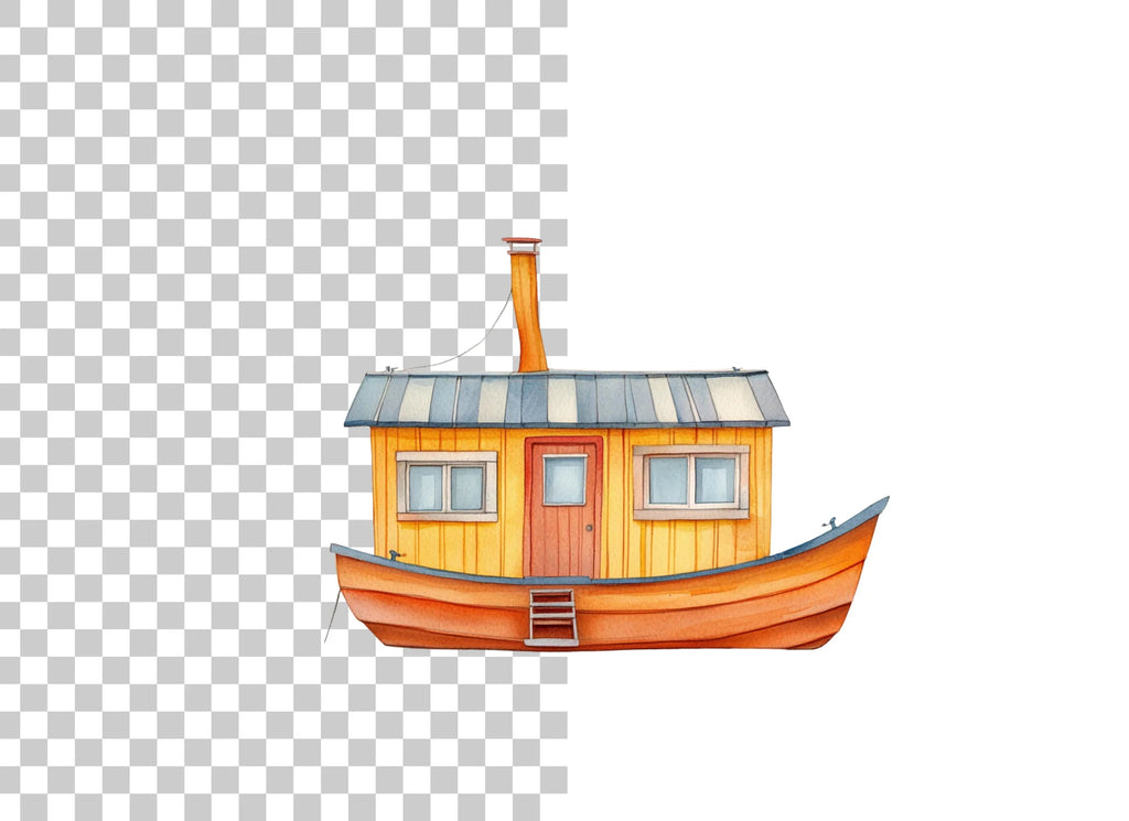 Charming Houseboat Clipart Bundle