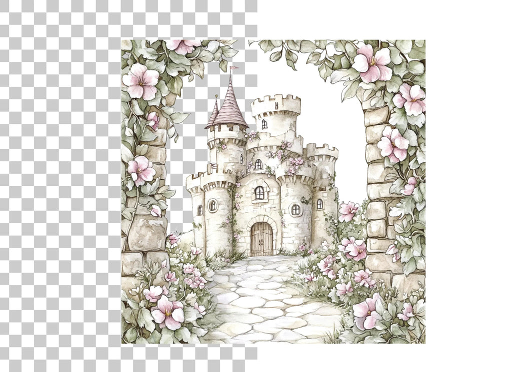 Enchanted Fairy Tale Castle Clipart Bundle