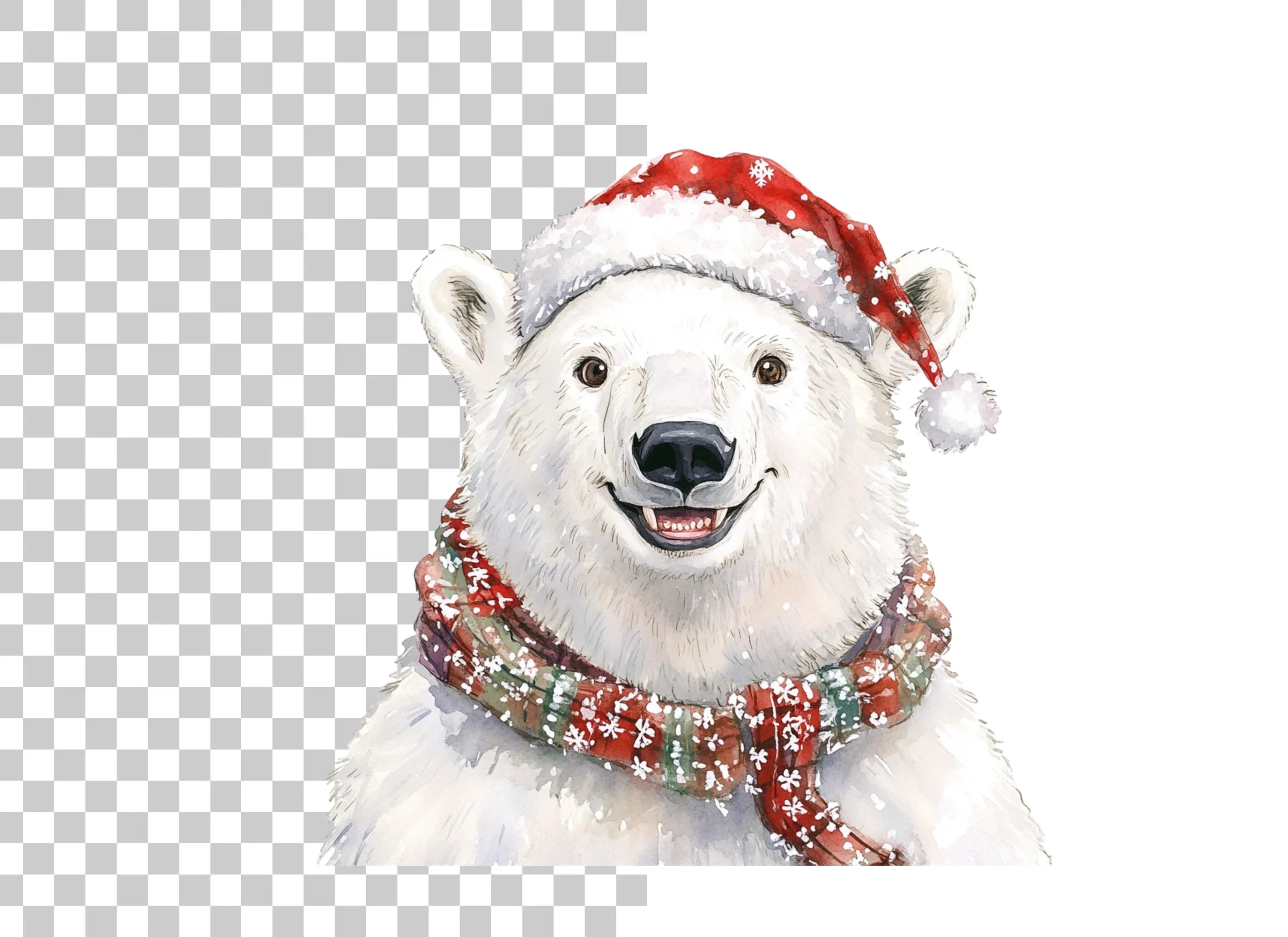 Christmas Polar Bear Clipart Bundle