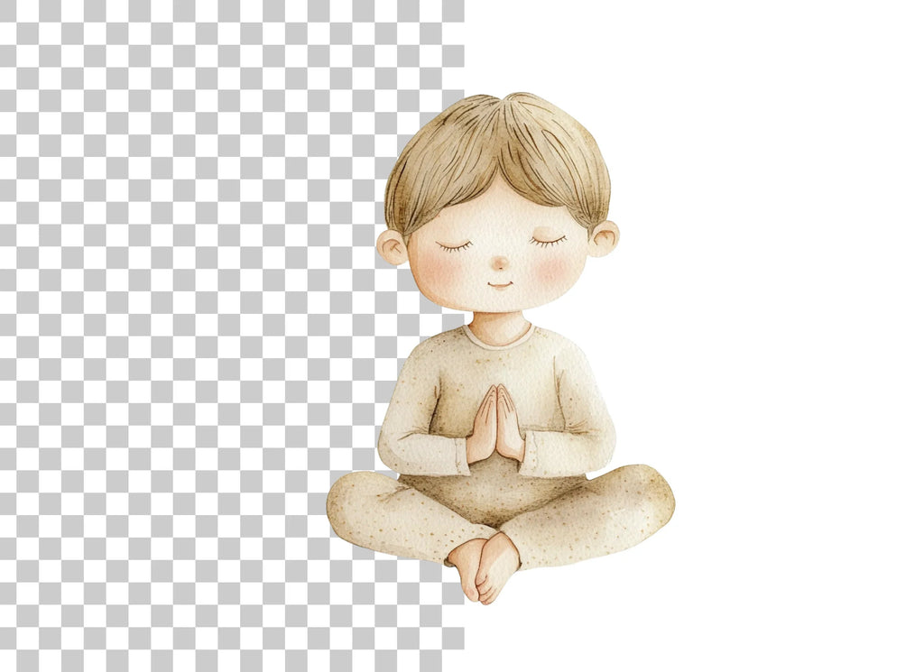 Kids Yoga and Meditation Clipart Bundle