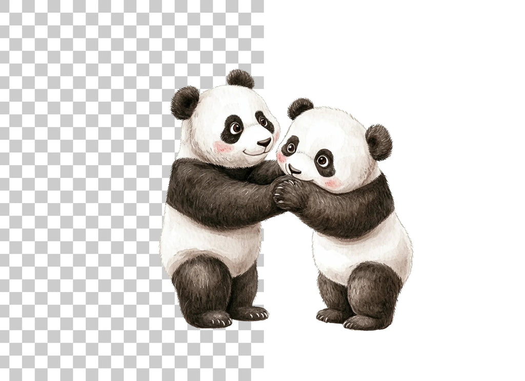 Adorable Panda Family Clipart Bundle
