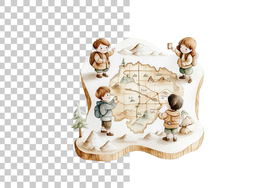 Kids Adventure Map Clipart Bundle