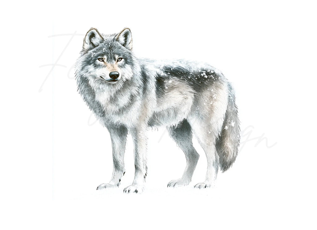 Majestic Gray Wolf Clipart Bundle