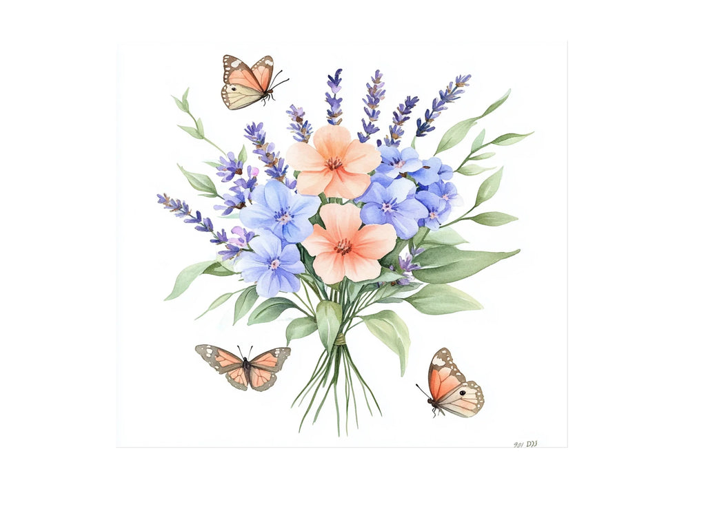 Lavender Butterfly Clipart Bundle