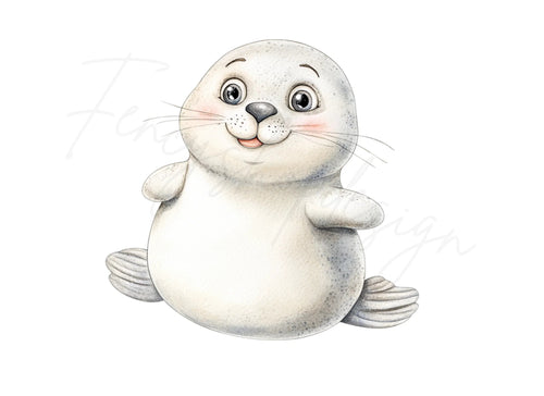 Adorable Baby Seal Clipart Bundle