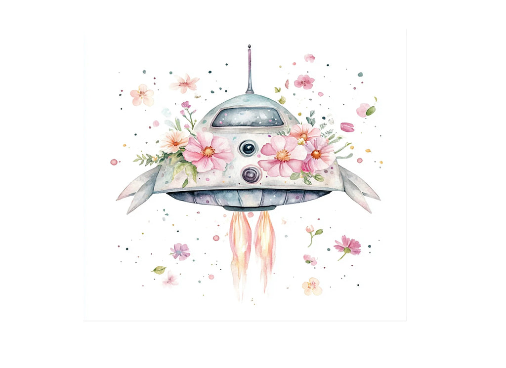 Whimsical Space Adventure Floral Clipart Bundle