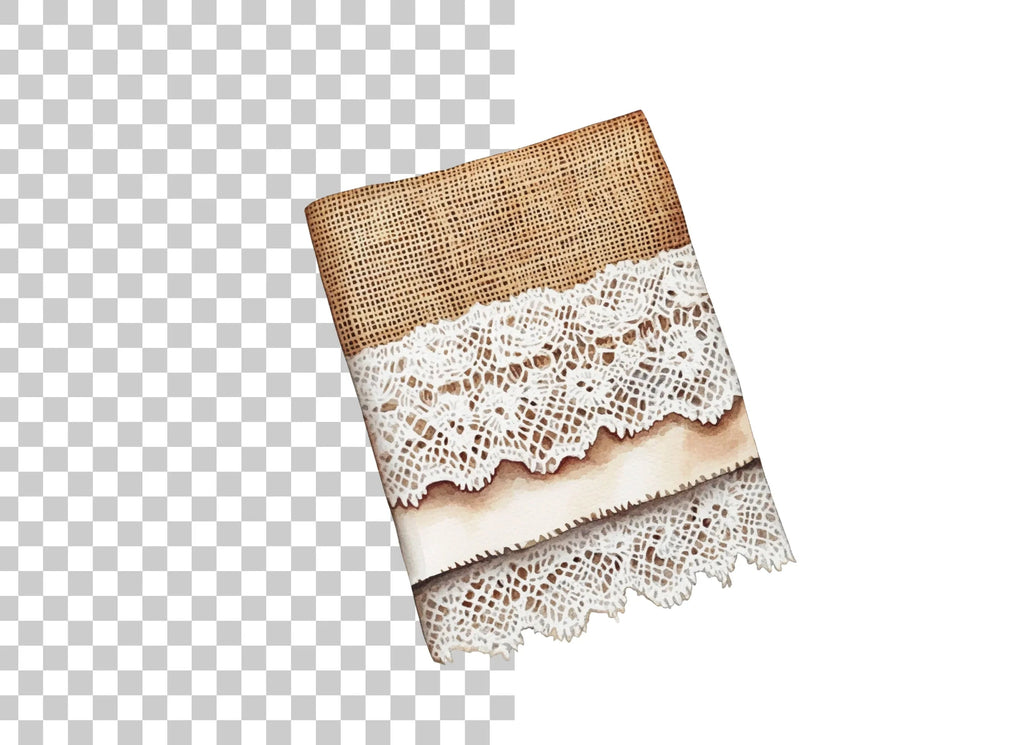 Burlap and Lace Border Clipart Bundle
