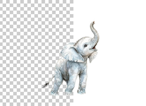 Adorable Baby Elephant Clipart Bundle