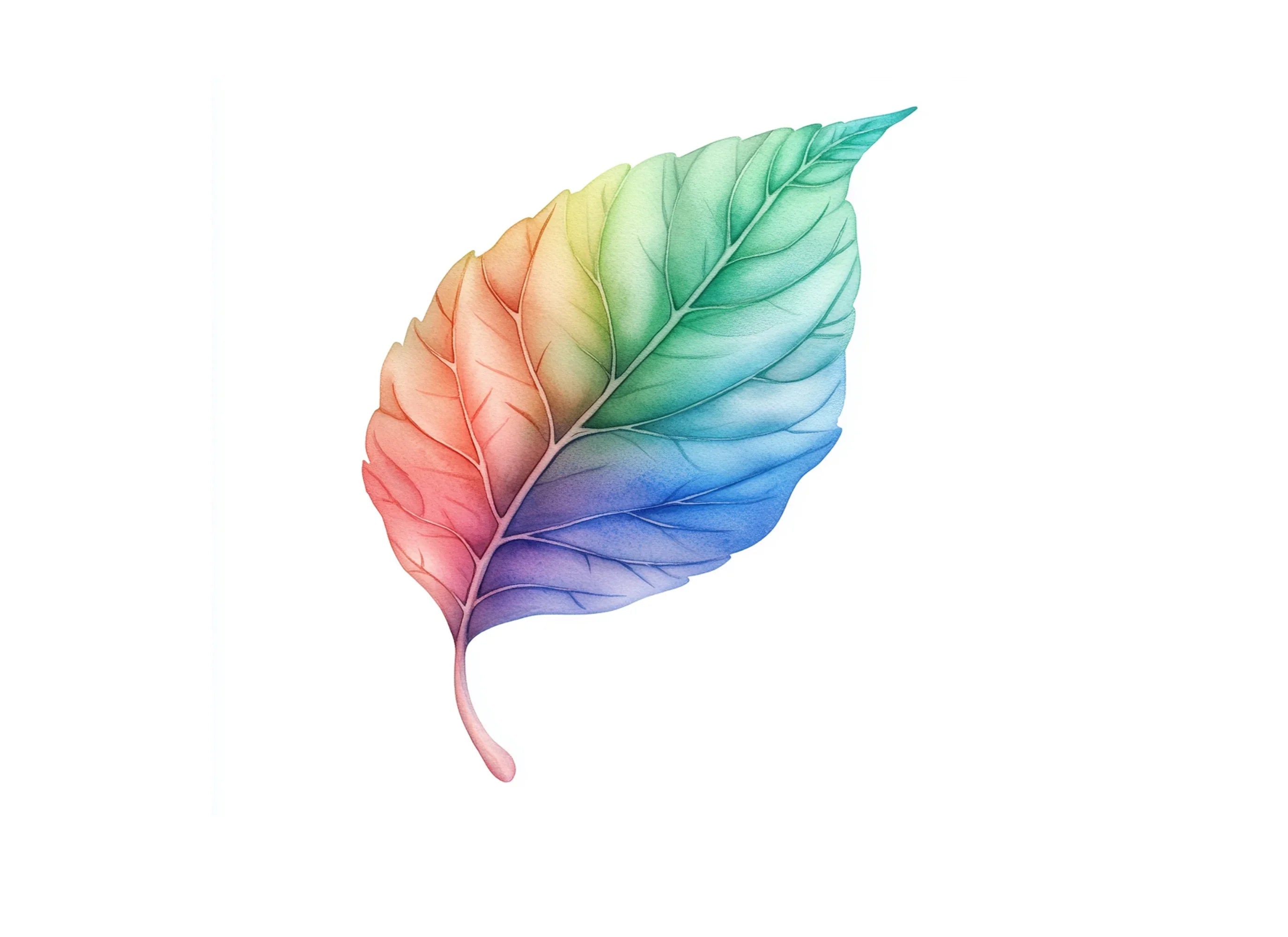Rainbow Leaves Clipart Bundle