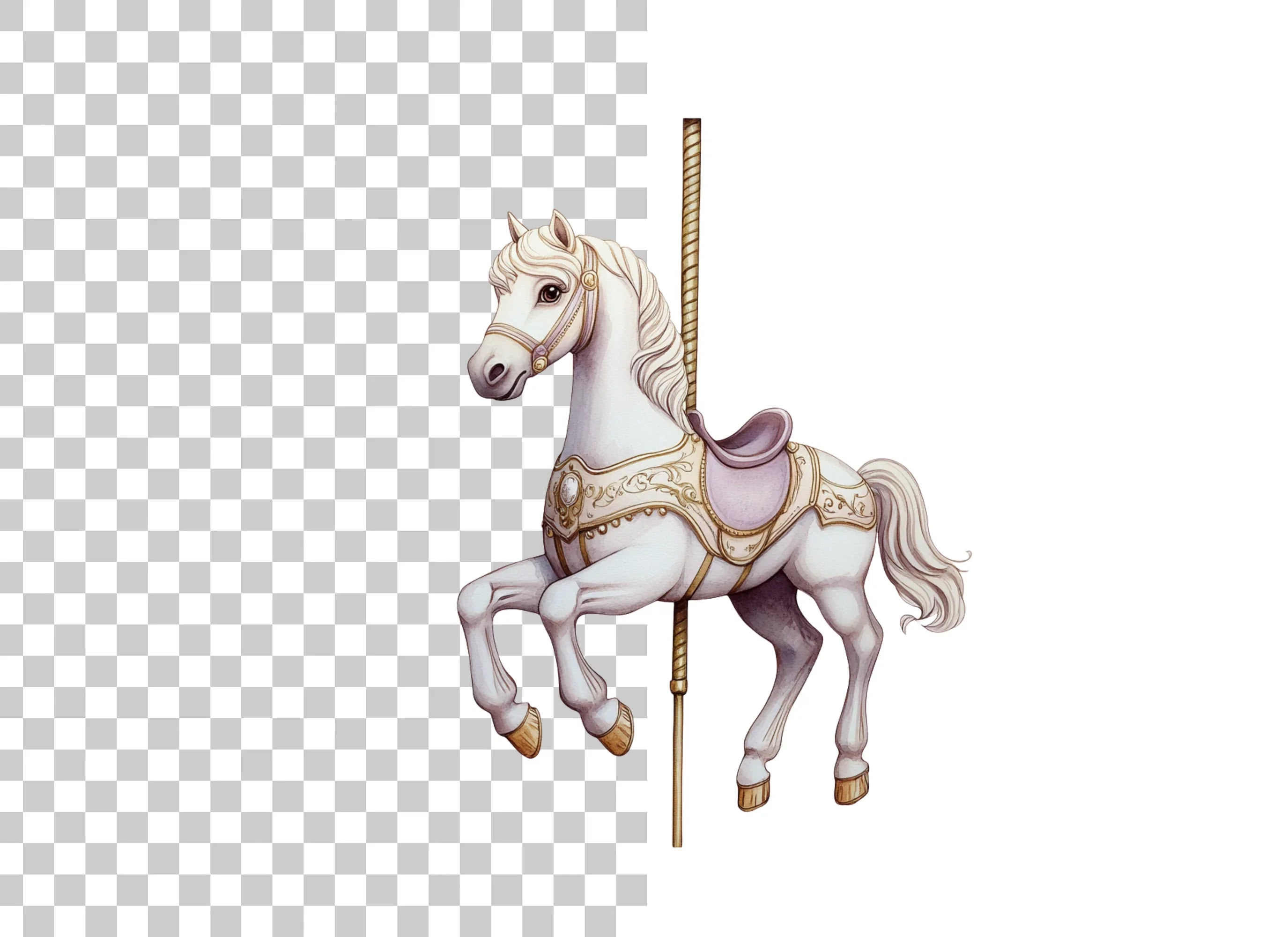 Carousel Horses Clipart Bundle