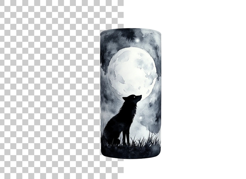 Howling Wolf Moon Night Scene Clipart Bundle