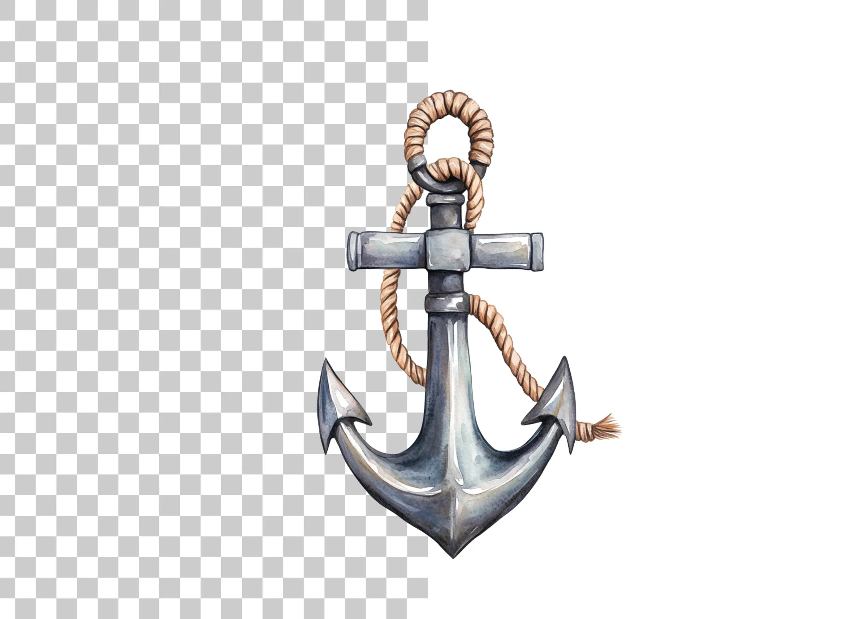 Rope Wrapped Anchor Clipart Bundle