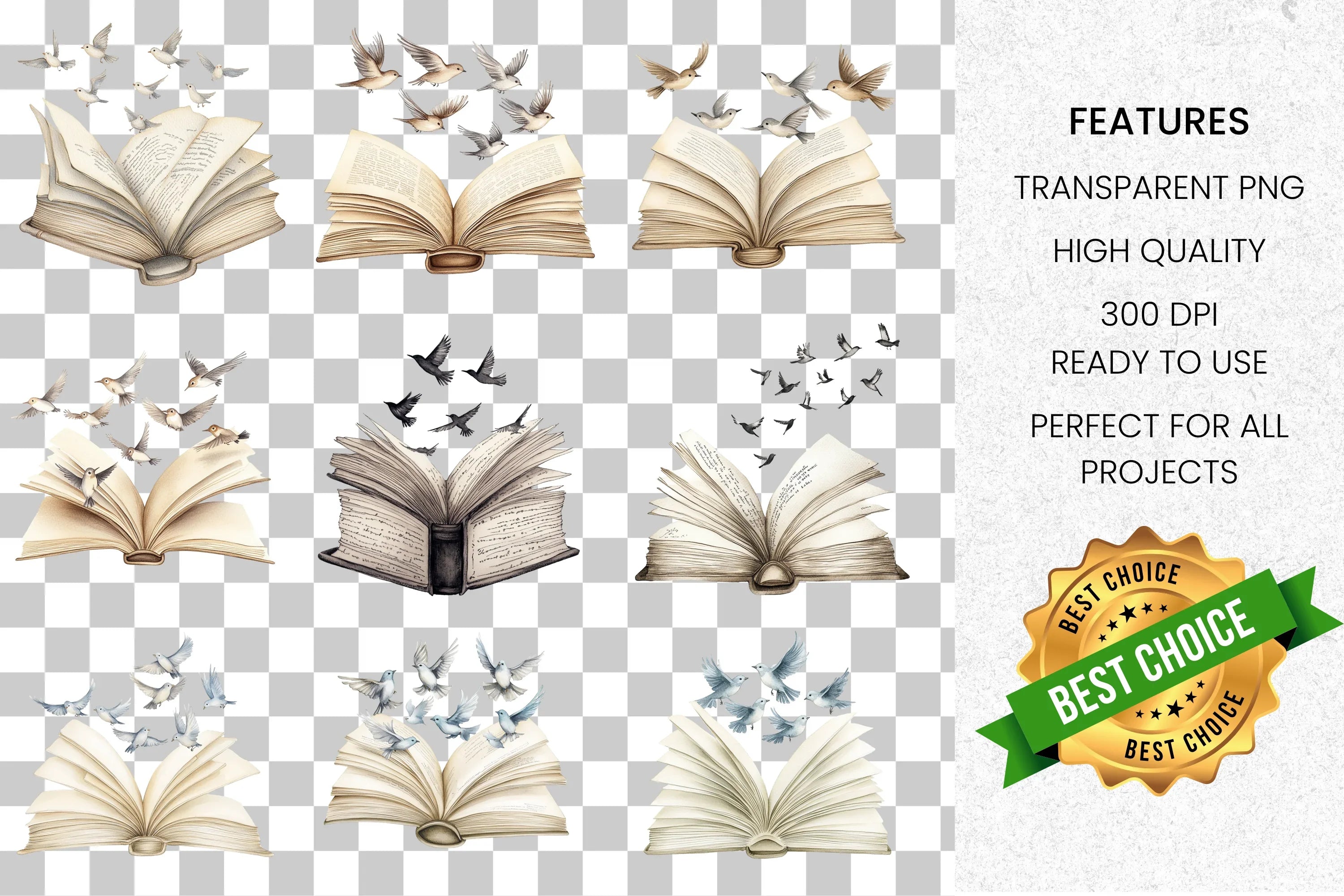 Flying Birds Clipart Bundle