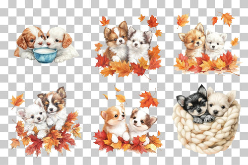 Adorable Sleeping Puppies Clipart Bundle