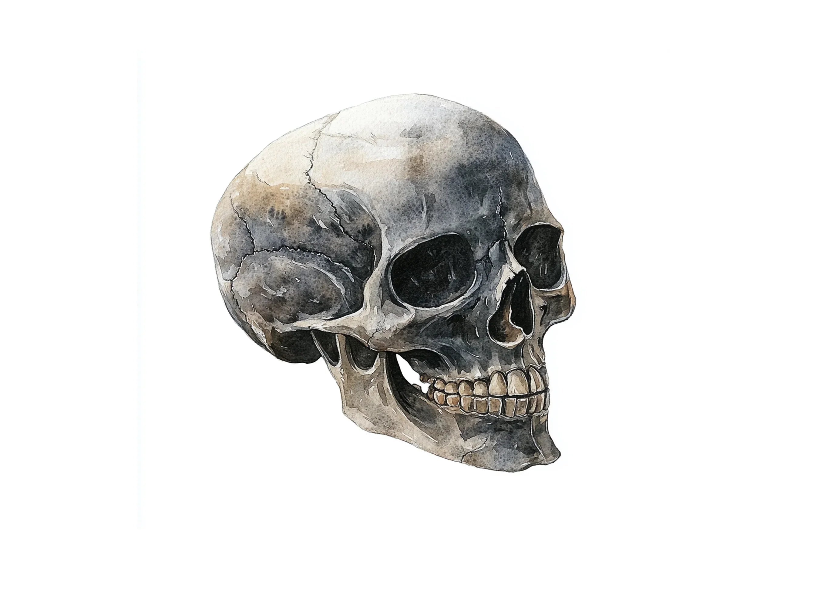 Side View Skull Clipart Bundle