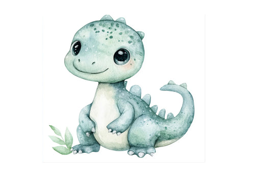 Adorable Blue Baby Dinosaur Clipart Bundle