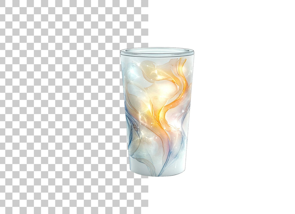 Golden Swirl Tumbler with Sparkles Clipart Bundle