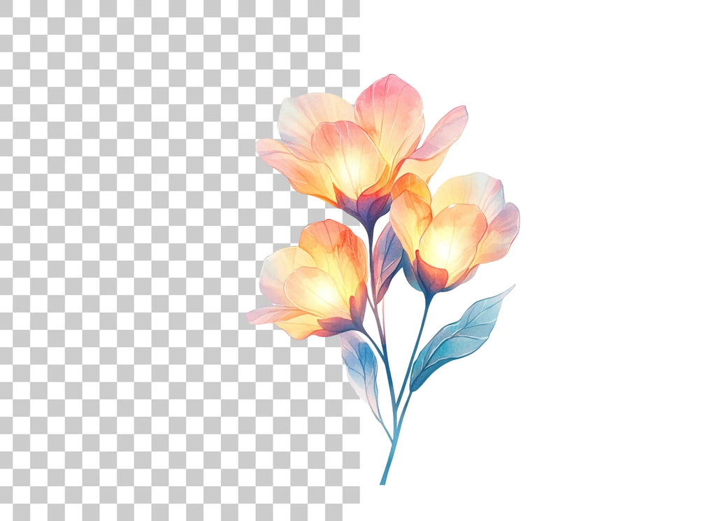 Glowing Flower Clipart Bundle