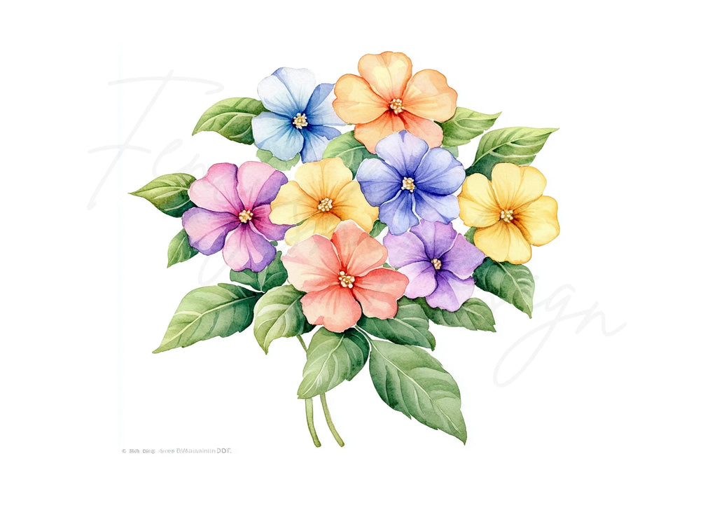 Vibrant Pastel Flower Bouquets Clipart Bundle