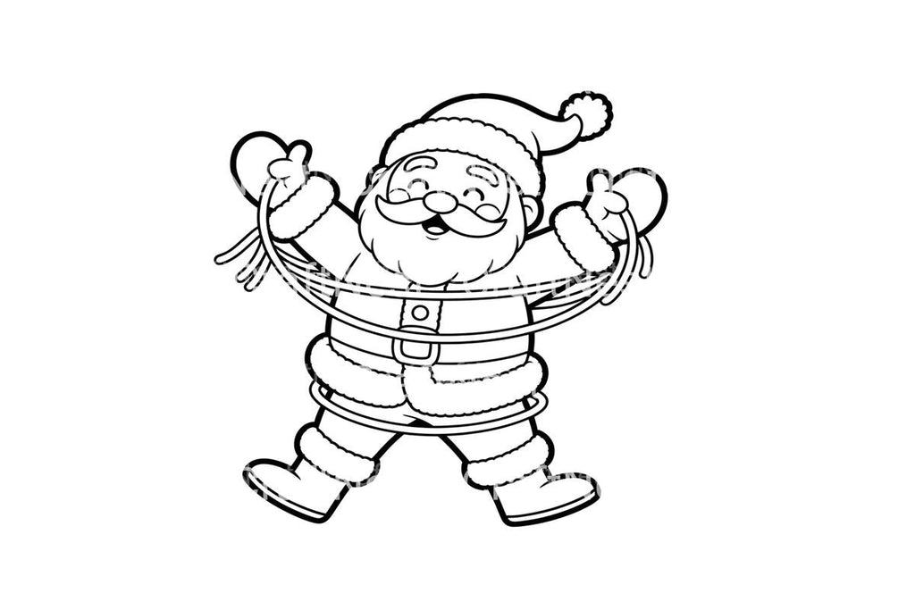 Santa Claus Stuck in Christmas Lights Coloring Books