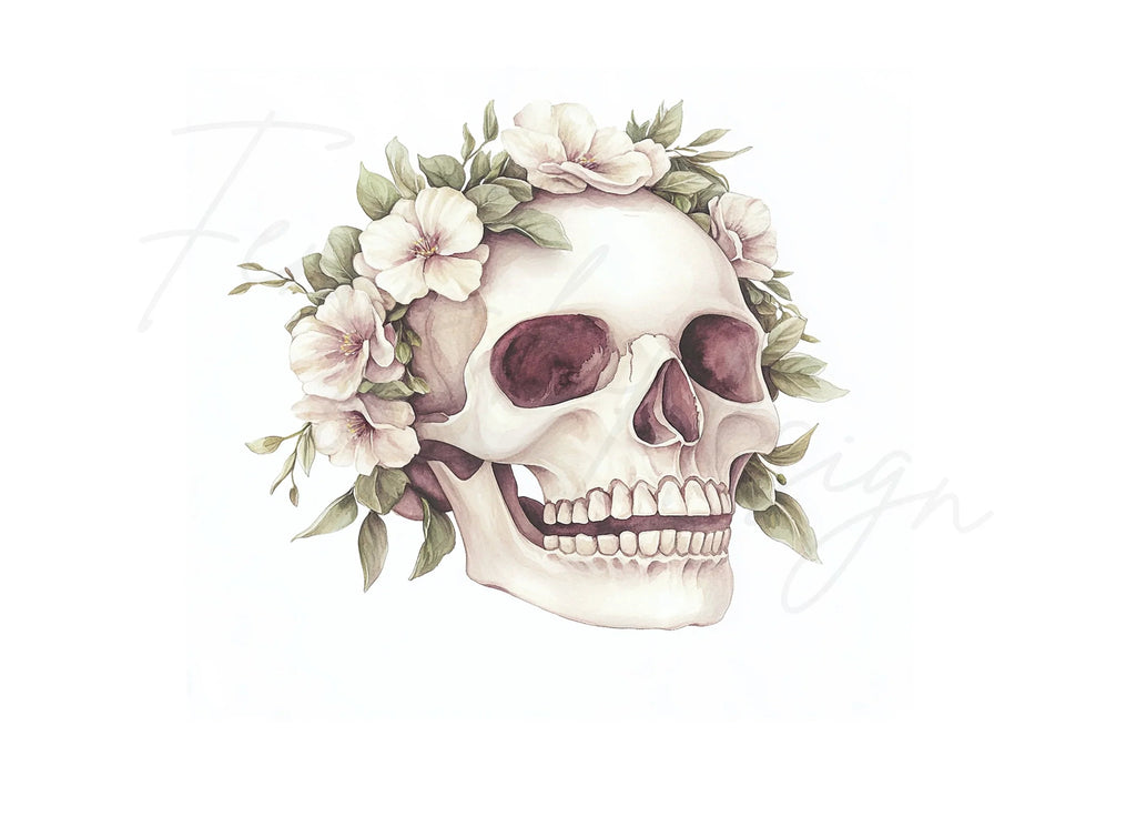 Floral Skull Clipart Bundle