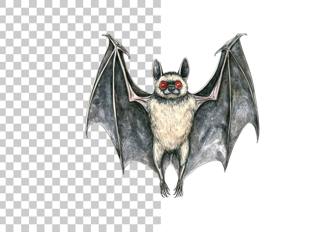 Spooky Bat with Red Eyes Clipart Bundle