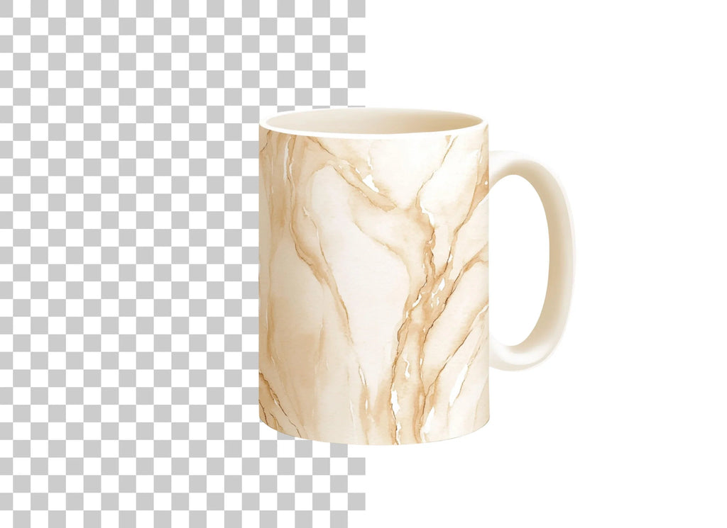 Elegant Marble Texture Coffee Clipart Bundle