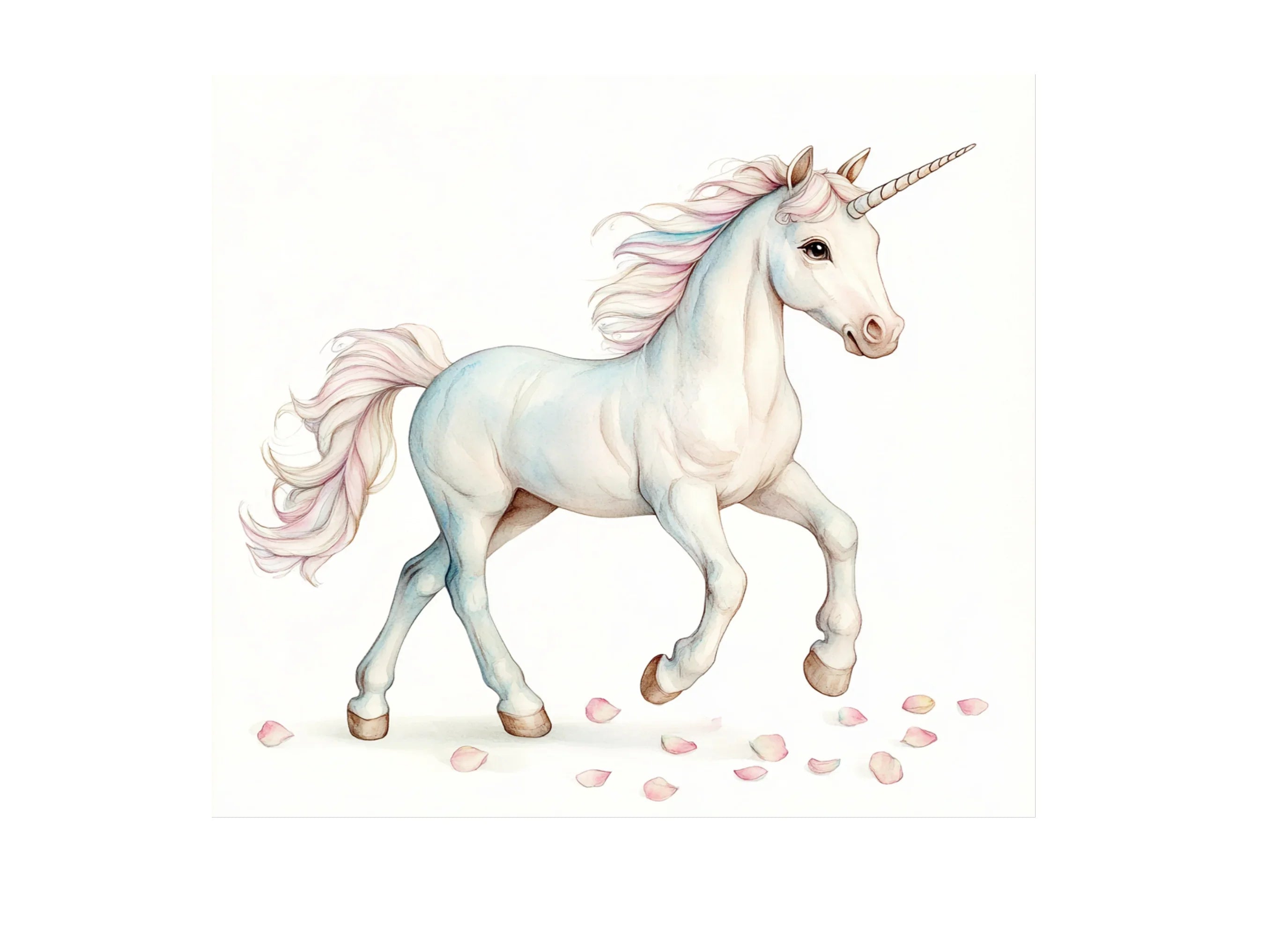 Unicorns with Petals Clipart Bundle