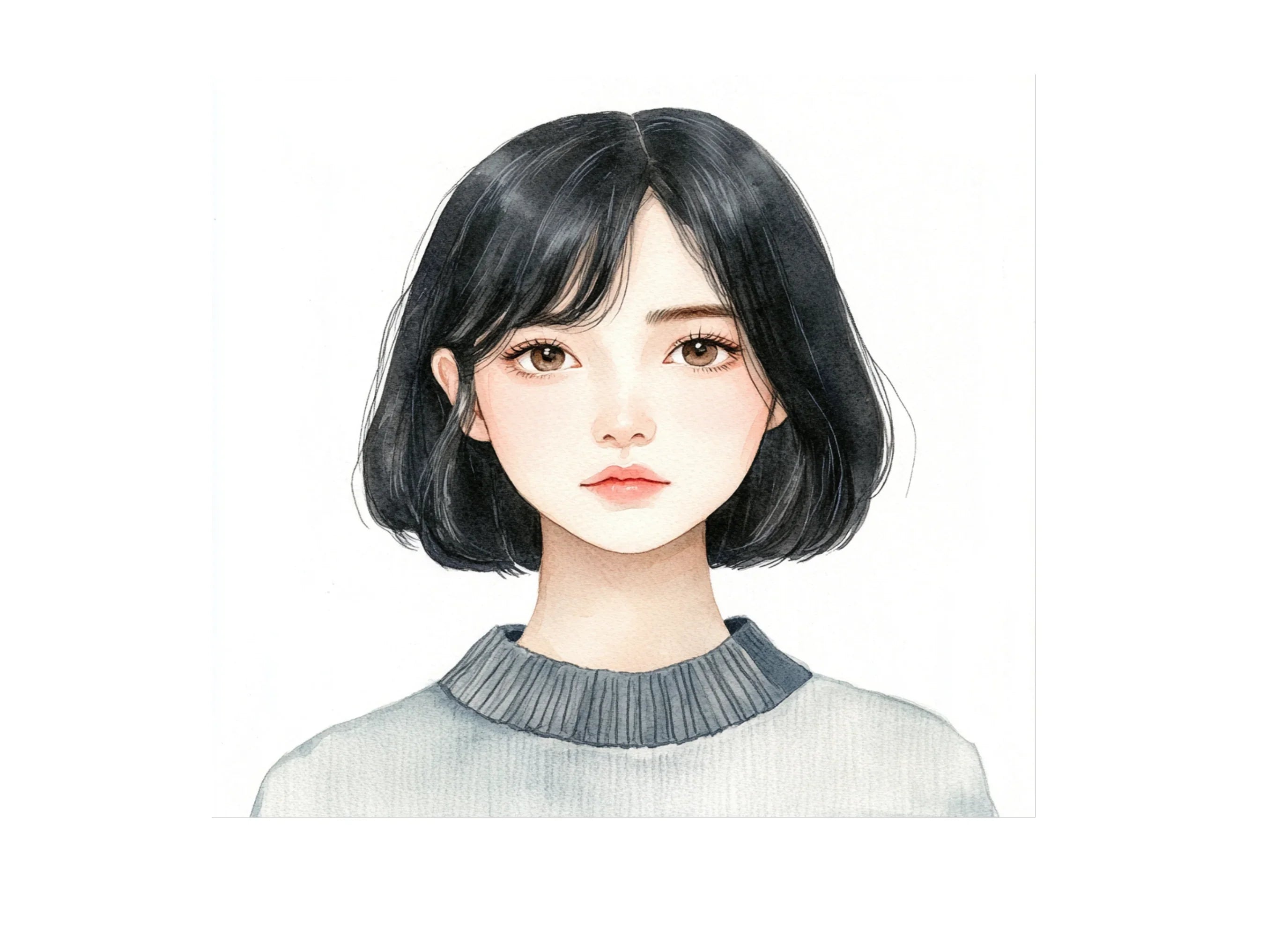 Asian Girl Bob Haircut Clipart Bundle