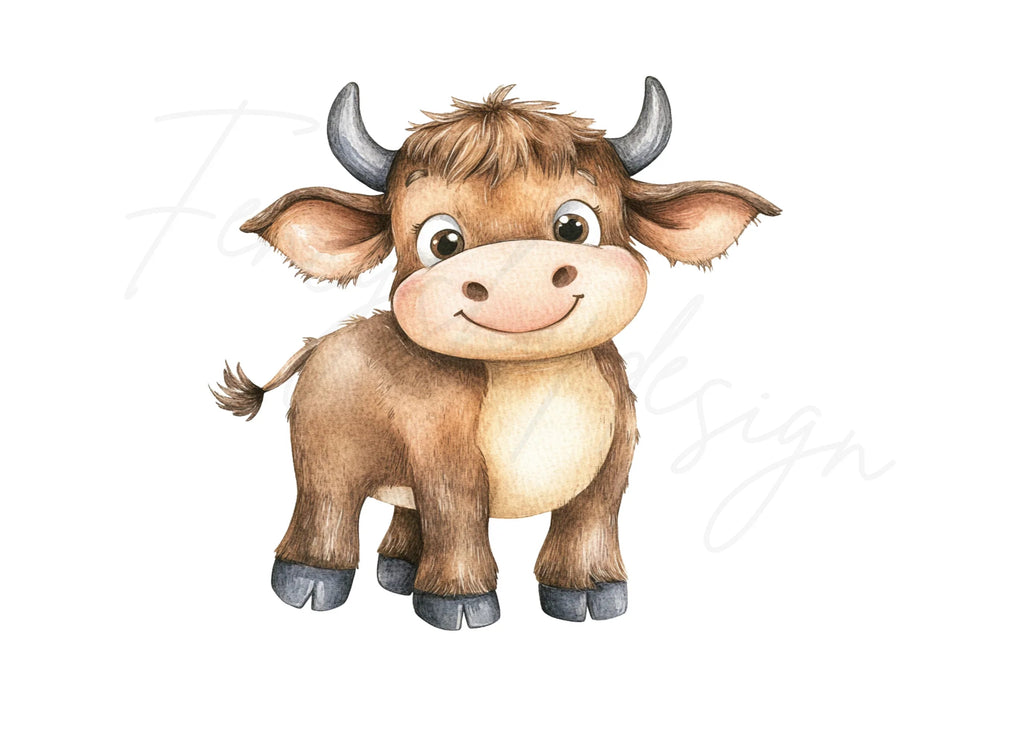 Adorable Baby Bull Clipart Bundle