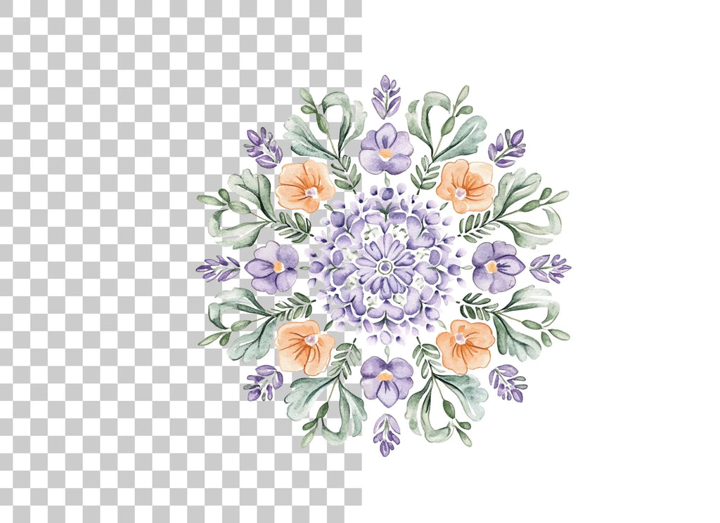 Floral Mandala Clipart Bundle