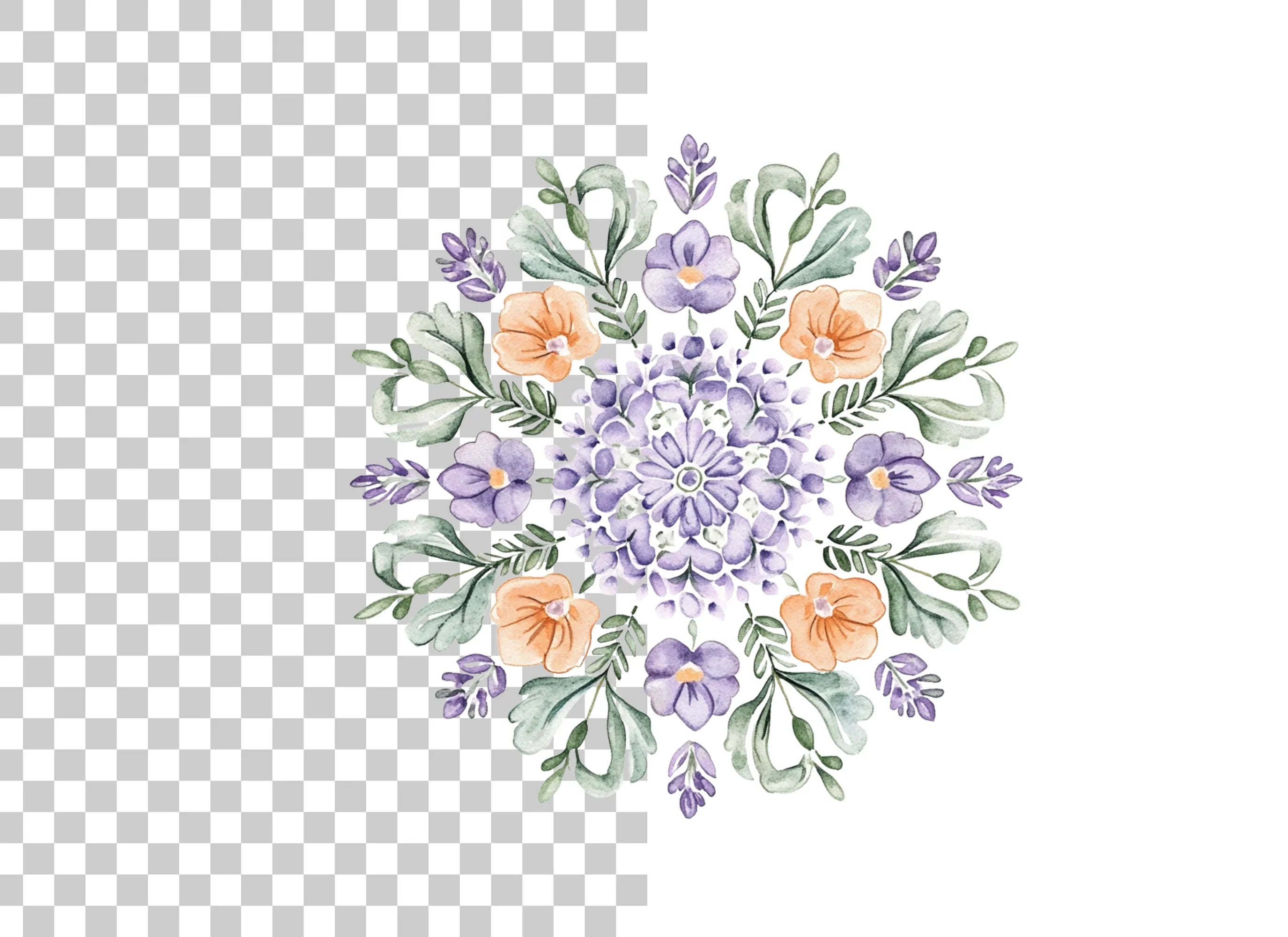 Floral Mandala Clipart Bundle