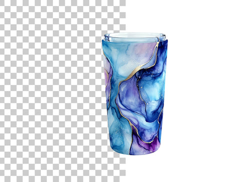 Alcohol Ink Tumbler Clipart Bundle