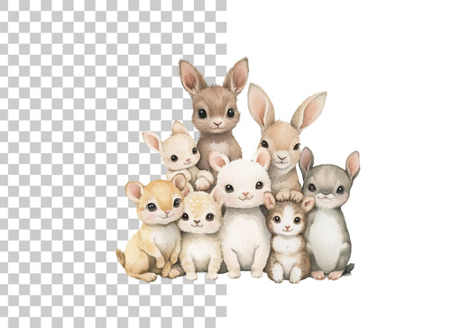 Adorable Baby Forest Animals Clipart Bundle
