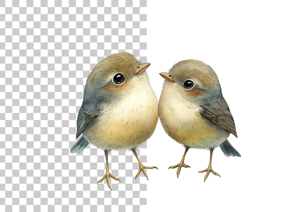 Cute Bird Couple Clipart Bundle