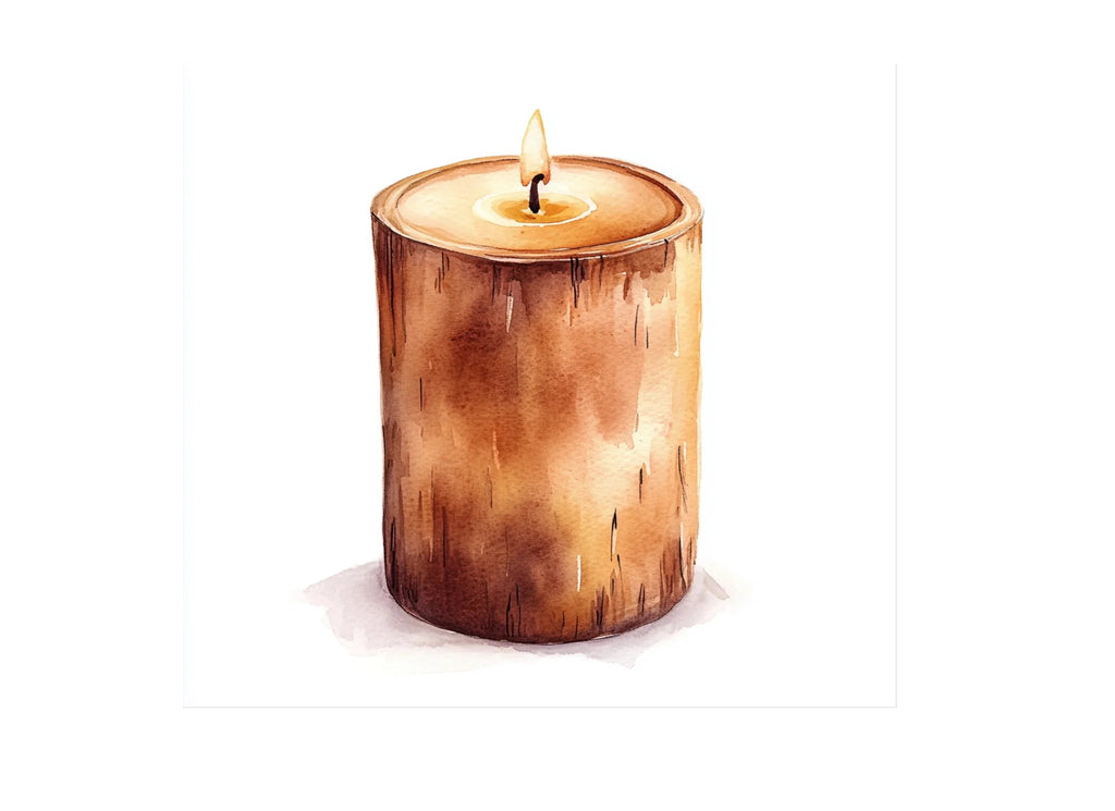 Wood Pillar Candles Clipart Bundle