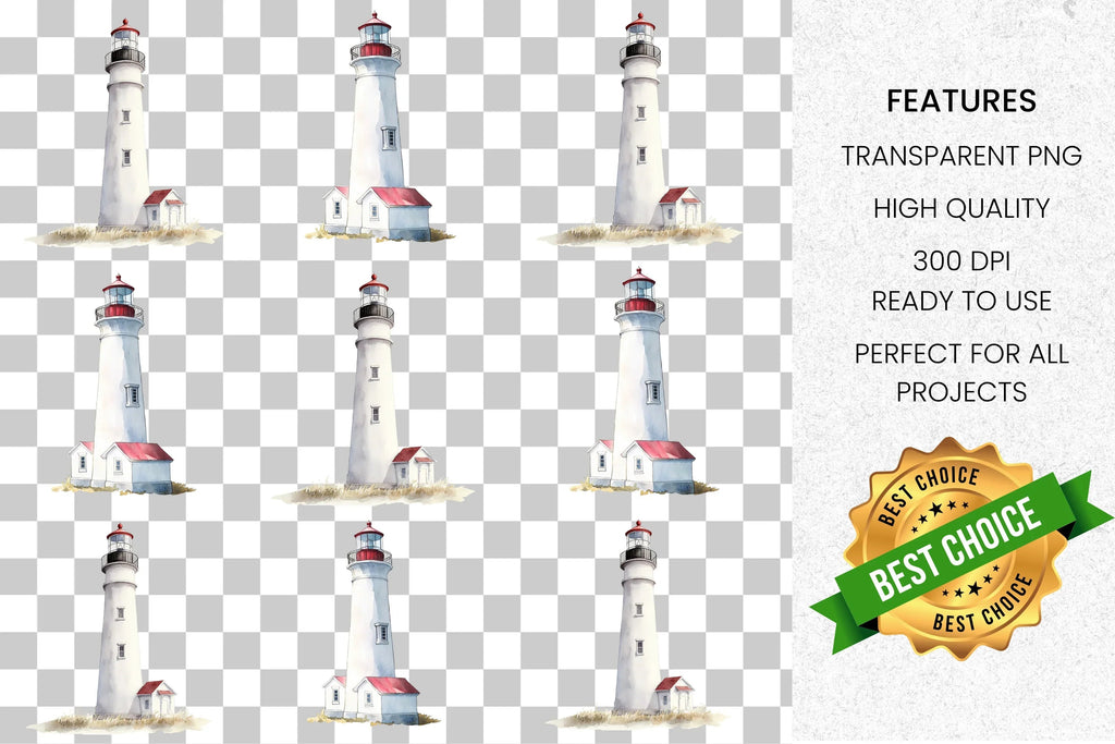 Coastal Lighthouse Clipart Bundle