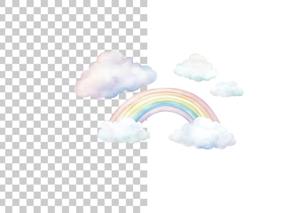 Dreamy Rainbows and Clouds Clipart Bundle