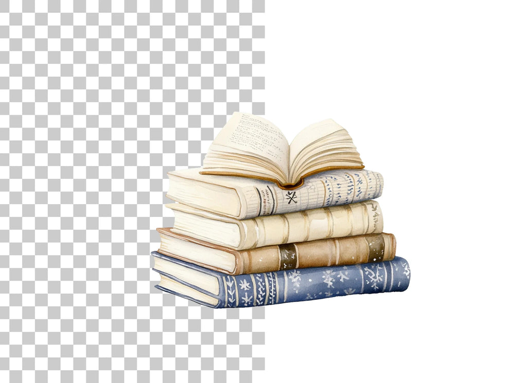 Vintage Books Clipart Bundle