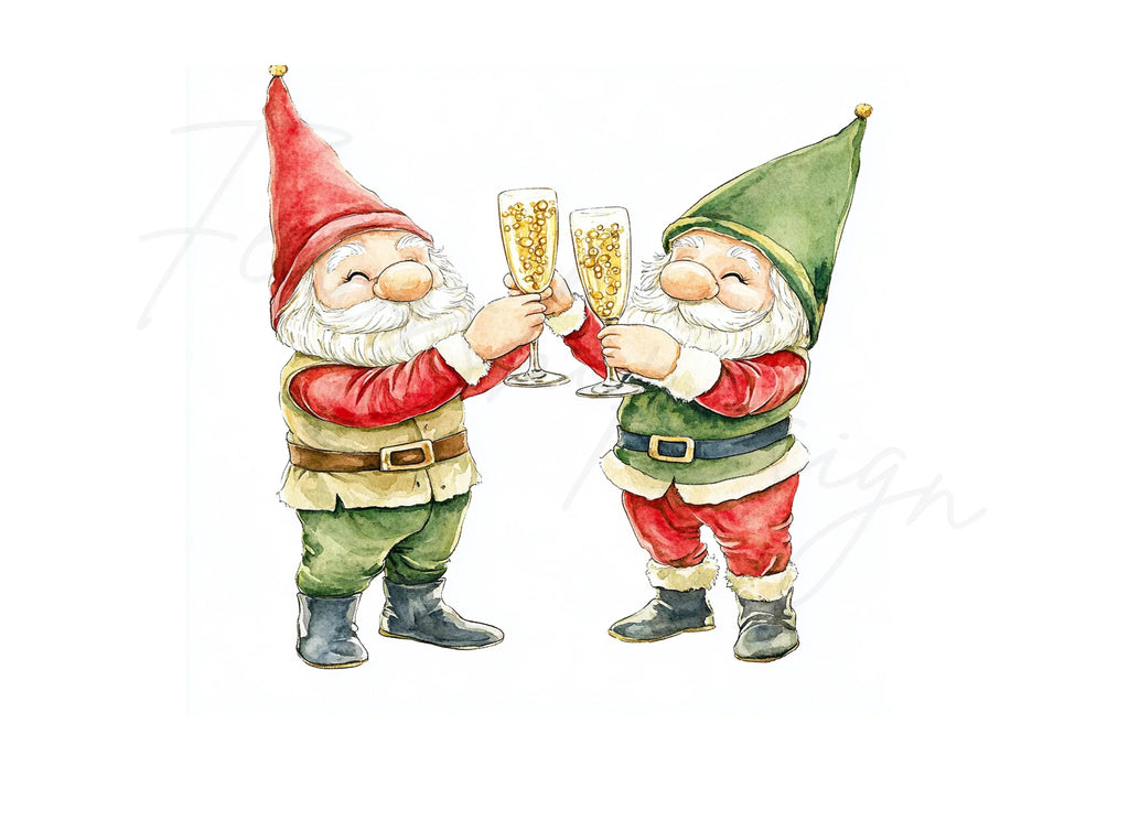 Gnomes Toasting Clipart Bundle