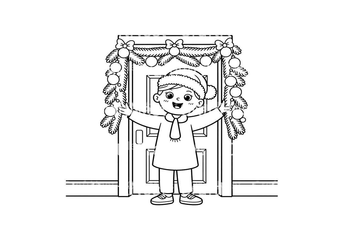 Christmas Door Decorating Fun Coloring Books