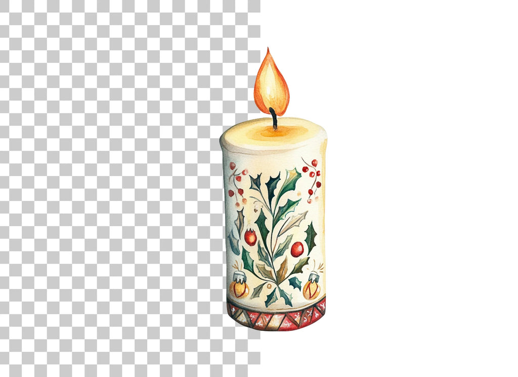 Christmas Candle Clipart Bundle